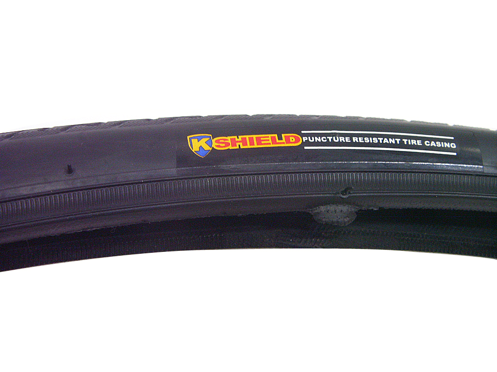 타이어(700*25C, 펑크방지패드, K-SHIELD-GKEE, 흑색/야광띠RT)