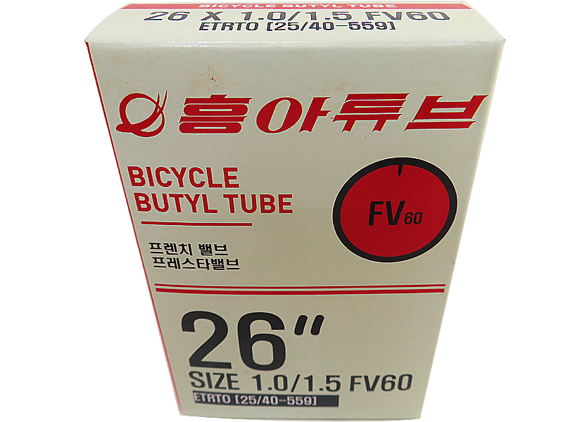 쥬브(26*1.0/1.50, FV 60L 흥아, BOX / 비닐포장)