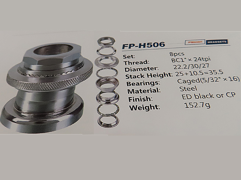 헤드세트(FP-H506, 스틸, 일반자전거용 햇도소물, 6개부품)
